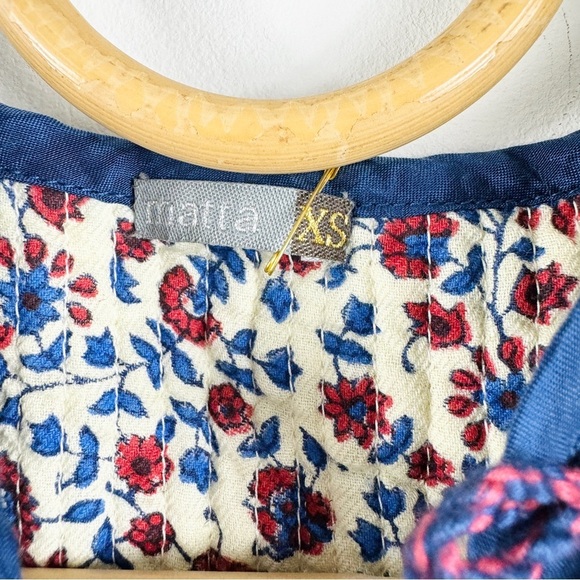 MATTA 100% cotton beautiful blue quilted midi dress NWT - Picture 7 of 15